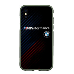 Чехол iPhone XS Max матовый BMW PERFORMANCE, цвет: 3D-темно-зеленый