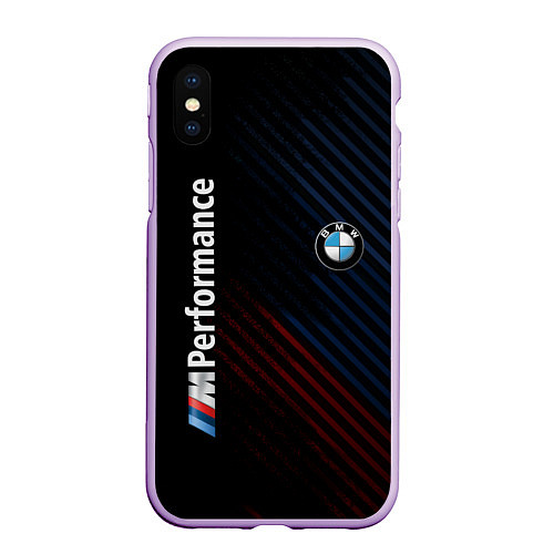 Чехол iPhone XS Max матовый BMW PERFORMANCE / 3D-Сиреневый – фото 1