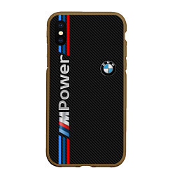 Чехол iPhone XS Max матовый BMW POWER CARBON