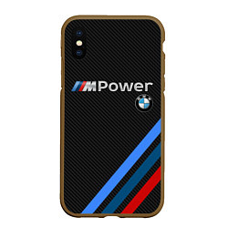 Чехол iPhone XS Max матовый BMW POWER CARBON