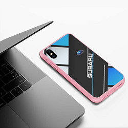 Чехол iPhone XS Max матовый SUBARU, цвет: 3D-баблгам — фото 2