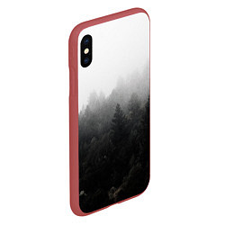 Чехол iPhone XS Max матовый Лес, цвет: 3D-красный — фото 2