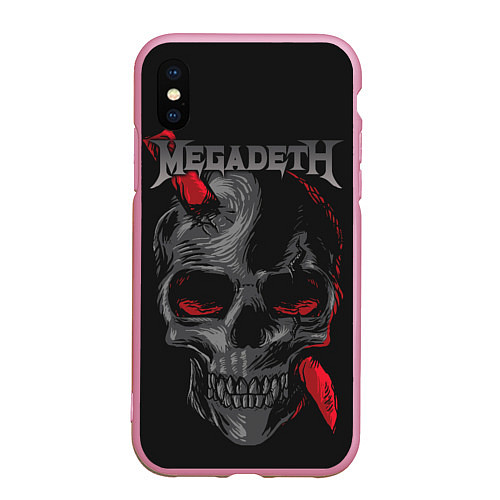 Чехол iPhone XS Max матовый Megadeth / 3D-Розовый – фото 1