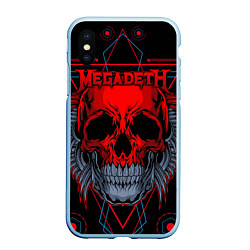 Чехол iPhone XS Max матовый Megadeth, цвет: 3D-голубой