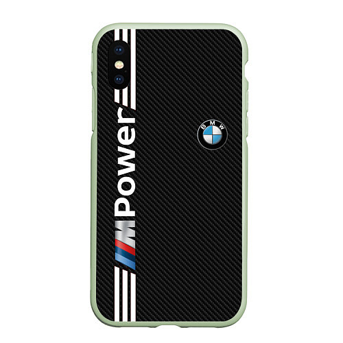 Чехол iPhone XS Max матовый BMW CARBON / 3D-Салатовый – фото 1