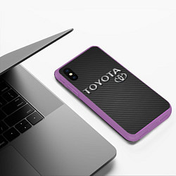 Чехол iPhone XS Max матовый Toyota Carbon, цвет: 3D-фиолетовый — фото 2