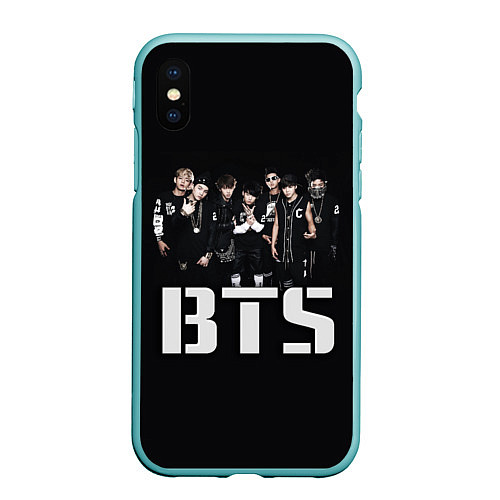 Чехол iPhone XS Max матовый BTS / 3D-Мятный – фото 1