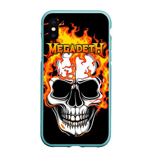 Чехол iPhone XS Max матовый Megadeth / 3D-Мятный – фото 1