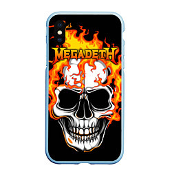 Чехол iPhone XS Max матовый Megadeth, цвет: 3D-голубой