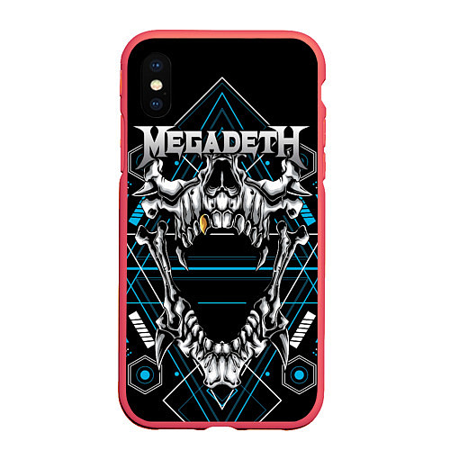 Чехол iPhone XS Max матовый Megadeth / 3D-Красный – фото 1