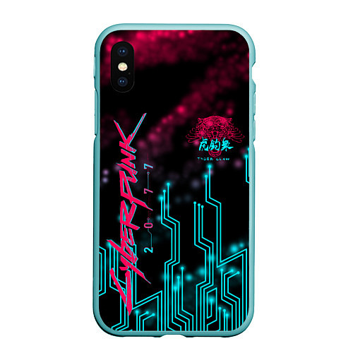 Чехол iPhone XS Max матовый CYBERPUNK / 3D-Мятный – фото 1