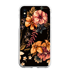 Чехол iPhone XS Max матовый Цветы