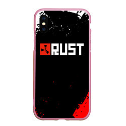 Чехол iPhone XS Max матовый RUST, цвет: 3D-розовый