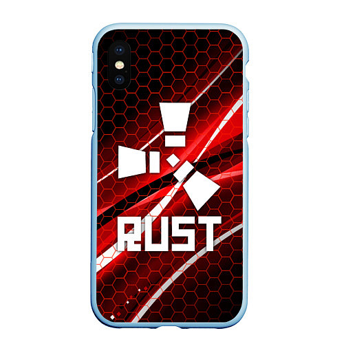 Чехол iPhone XS Max матовый RUST / 3D-Голубой – фото 1