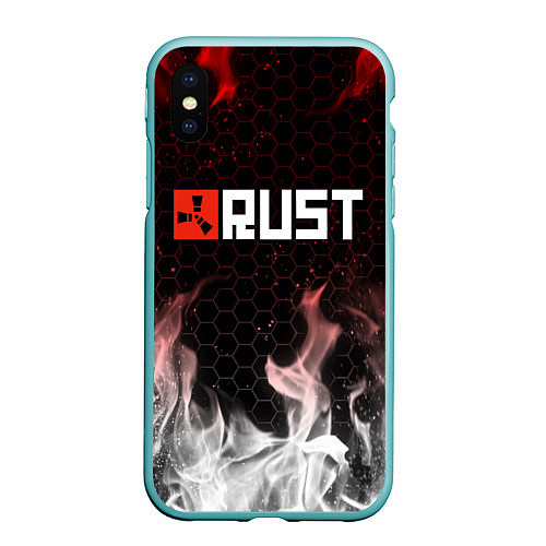 Чехол iPhone XS Max матовый RUST / 3D-Мятный – фото 1