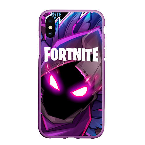 Чехол iPhone XS Max матовый FORTNITE / 3D-Фиолетовый – фото 1