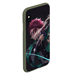 Чехол iPhone XS Max матовый KIMETSU NO YAIBA, цвет: 3D-темно-зеленый — фото 2