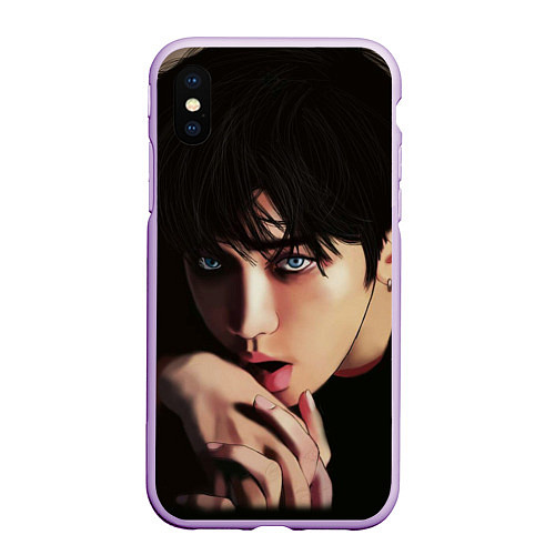 Чехол iPhone XS Max матовый BTS / 3D-Сиреневый – фото 1