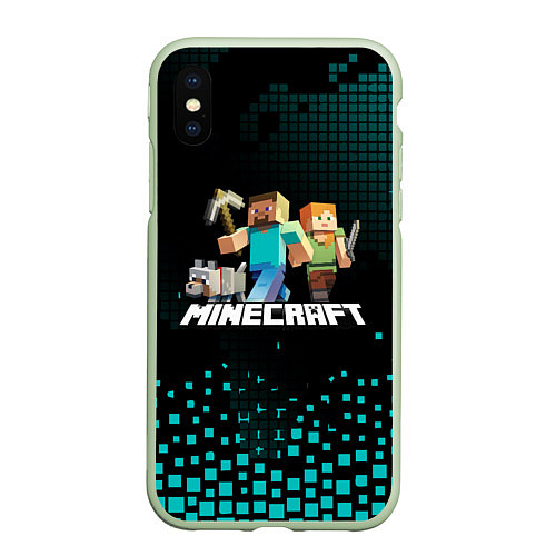 Чехол iPhone XS Max матовый Minecraft / 3D-Салатовый – фото 1