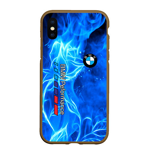 Чехол iPhone XS Max матовый BMW / 3D-Коричневый – фото 1