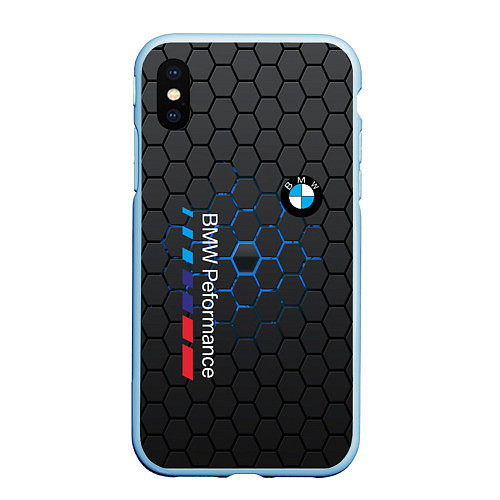 Чехол iPhone XS Max матовый BMW / 3D-Голубой – фото 1