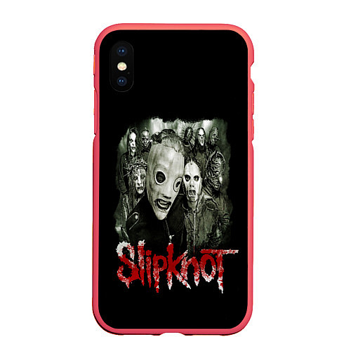 Чехол iPhone XS Max матовый SLIPKNOT / 3D-Красный – фото 1