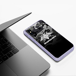 Чехол iPhone XS Max матовый Пограничные Войска, цвет: 3D-светло-сиреневый — фото 2