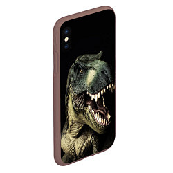 Чехол iPhone XS Max матовый Динозавр T-Rex, цвет: 3D-коричневый — фото 2