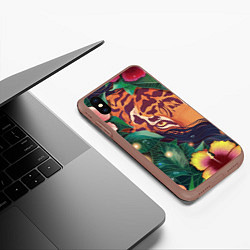 Чехол iPhone XS Max матовый Джунгли, цвет: 3D-коричневый — фото 2