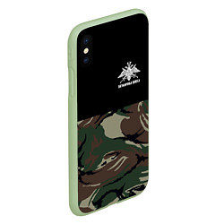 Чехол iPhone XS Max матовый Пограничные Войска камуфляж, цвет: 3D-салатовый — фото 2