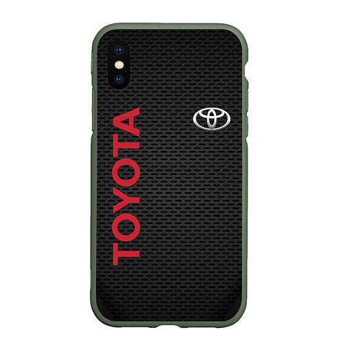 Чехол iPhone XS Max матовый TOYOTA / 3D-Темно-зеленый – фото 1