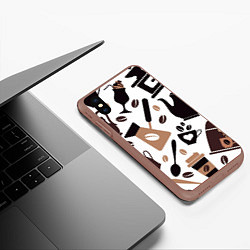 Чехол iPhone XS Max матовый Coffee, цвет: 3D-коричневый — фото 2