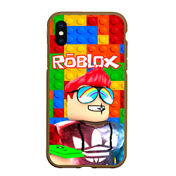 Чехол iPhone XS Max матовый ROBLOX 3, цвет: 3D-коричневый