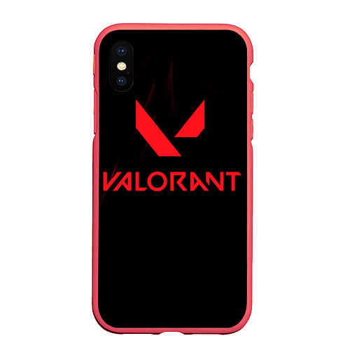 Чехол iPhone XS Max матовый VALORANT / 3D-Красный – фото 1