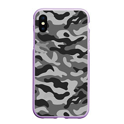 Чехол iPhone XS Max матовый КАМУФЛЯЖ GRAY