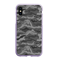 Чехол iPhone XS Max матовый КАМУФЛЯЖ GREY