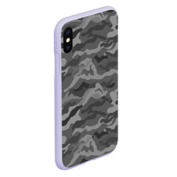 Чехол iPhone XS Max матовый КАМУФЛЯЖ GREY, цвет: 3D-светло-сиреневый — фото 2