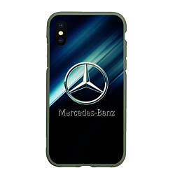 Чехол iPhone XS Max матовый Mercedes, цвет: 3D-темно-зеленый