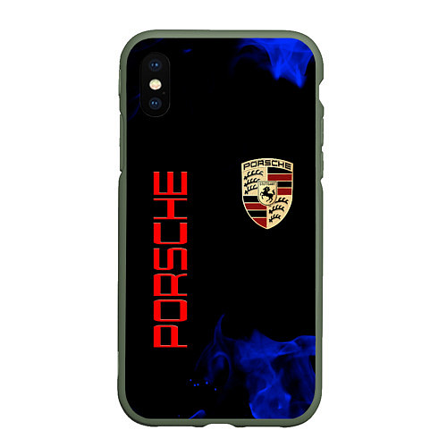 Чехол iPhone XS Max матовый Porsche / 3D-Темно-зеленый – фото 1