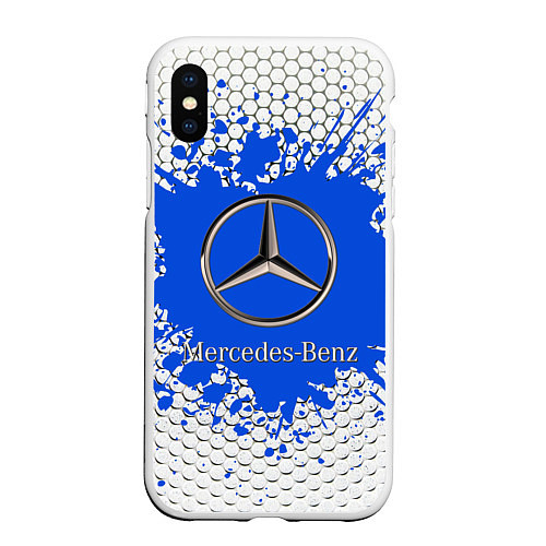 Чехол iPhone XS Max матовый Mercedes / 3D-Белый – фото 1