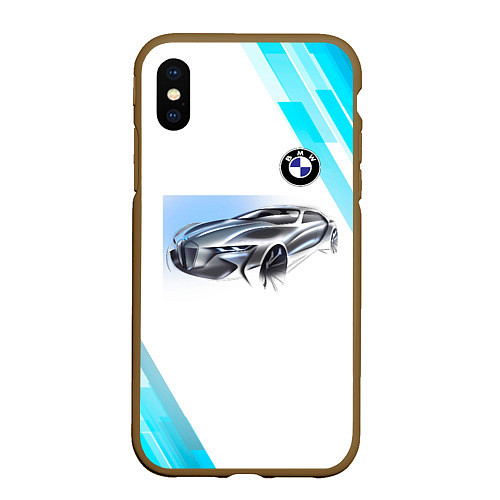 Чехол iPhone XS Max матовый BMW / 3D-Коричневый – фото 1