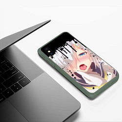 Чехол iPhone XS Max матовый AHEGAO, цвет: 3D-темно-зеленый — фото 2