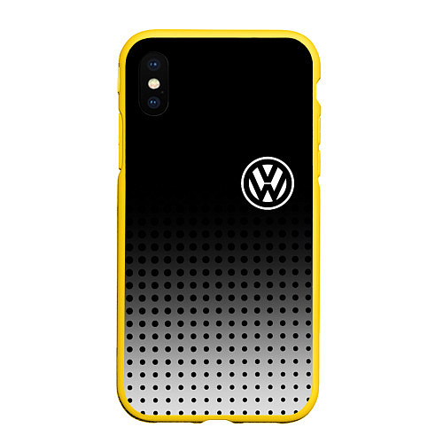Чехол iPhone XS Max матовый Volkswagen / 3D-Желтый – фото 1