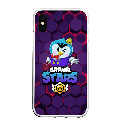 Чехол iPhone XS Max матовый Brawl Stars Mr P / 3D-Белый – фото 1