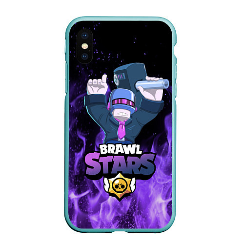 Чехол iPhone XS Max матовый Brawl Stars DJ Frank / 3D-Мятный – фото 1