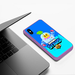 Чехол iPhone XS Max матовый Brawl Stars SPROUT, цвет: 3D-фиолетовый — фото 2