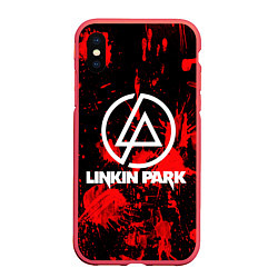 Чехол iPhone XS Max матовый Linkin Park, цвет: 3D-красный