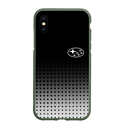 Чехол iPhone XS Max матовый Subaru / 3D-Темно-зеленый – фото 1