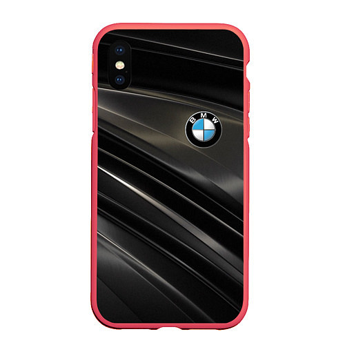 Чехол iPhone XS Max матовый BMW / 3D-Красный – фото 1