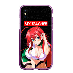 Чехол iPhone XS Max матовый SENPAI MY TEACHER, цвет: 3D-фиолетовый